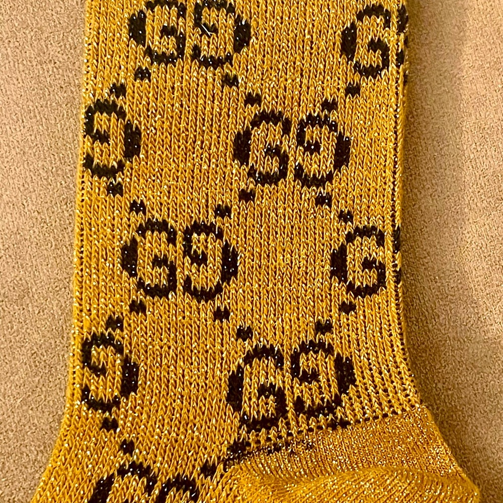 Gucci Gold Mustard Socks - Picture 2 of 2